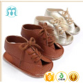 2017 Fancy designs baby sandale schuhe großhandel babyschuhe Licht Gold casual strand baby mädchen schuh